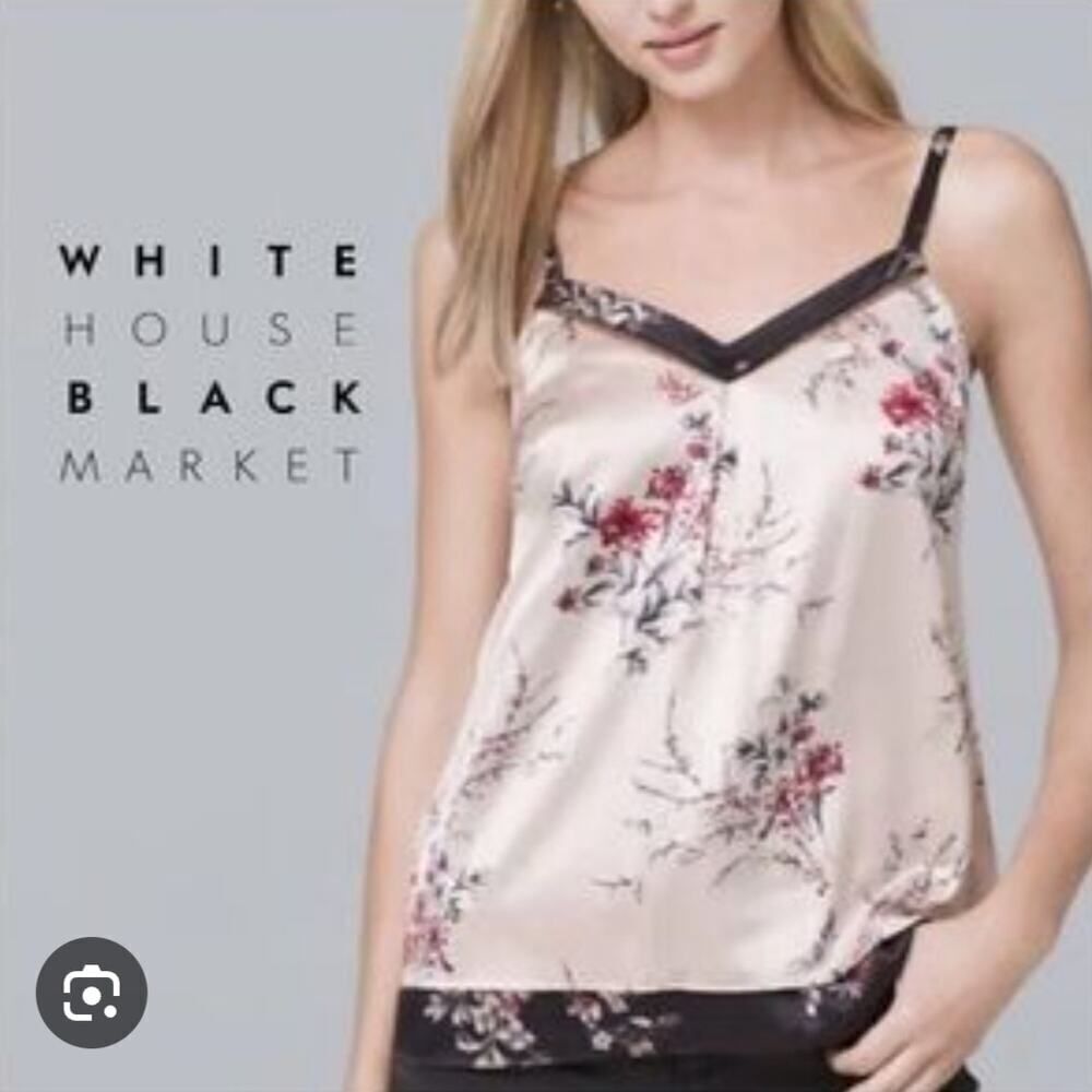 White House Black Market floral satin cami sz S